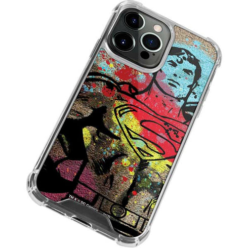 DC Comics Superman Color Splatter iPhone 14 Pro Clear Case